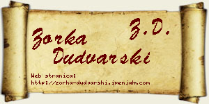 Zorka Dudvarski vizit kartica